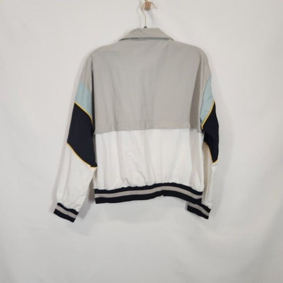 1 Sunset Lane Color Block Windbreaker Jacket in Grey Combo - Size Medium - Picture 4 of 9